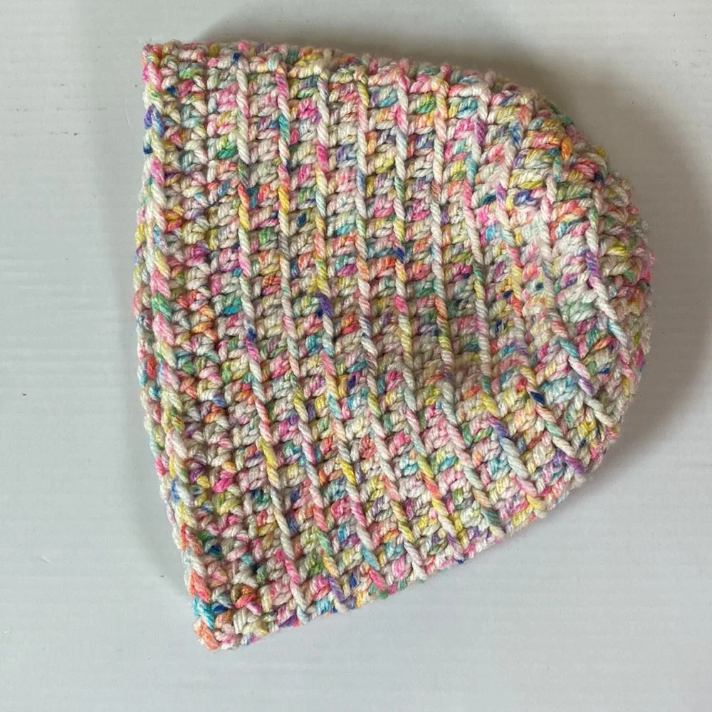Hand Crafted Colorful Cable Knit Knitted Baby Hat Handmade